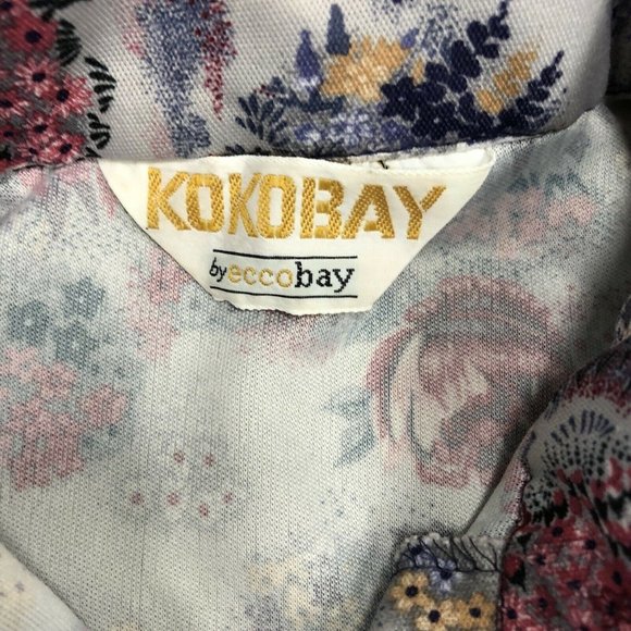 Vintage Kokobay‎ By Eccobay Polyester Button Up Shirt Floral (NO SIZE TAG) - Picture 8 of 9